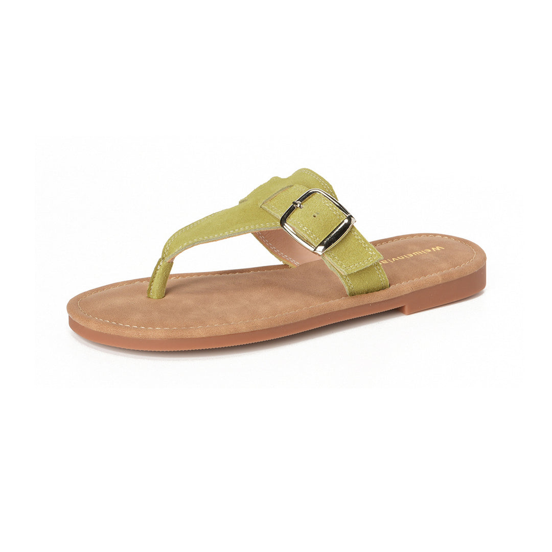 Damen Flip-Flops mit modischem Riemen und Schnallenakzent R&B