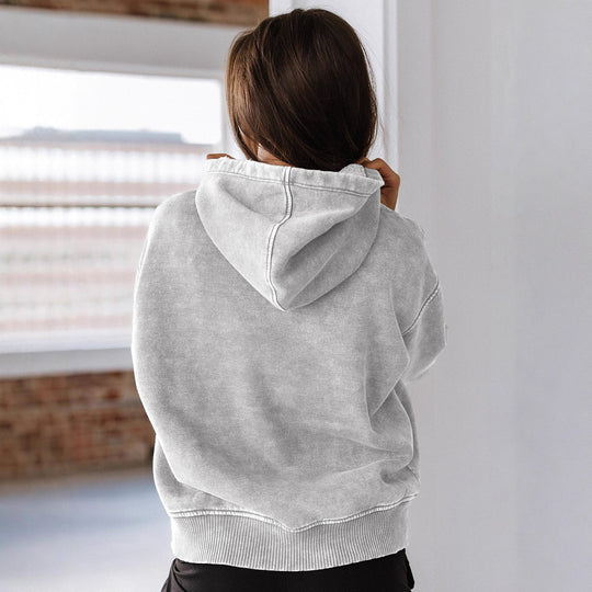 Damen Kapuzenpullover aus weich angerautem Material mit Kängurutasche R&B