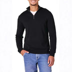 Herren Strickpullover mit hohem Kragen und halbem Reißverschluss R&B