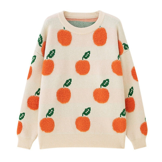 Damen Strickpullover mit verspieltem Obstdesign R&B