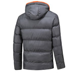 Herren isolierte Daunenjacke mit abnehmbarer Kapuze