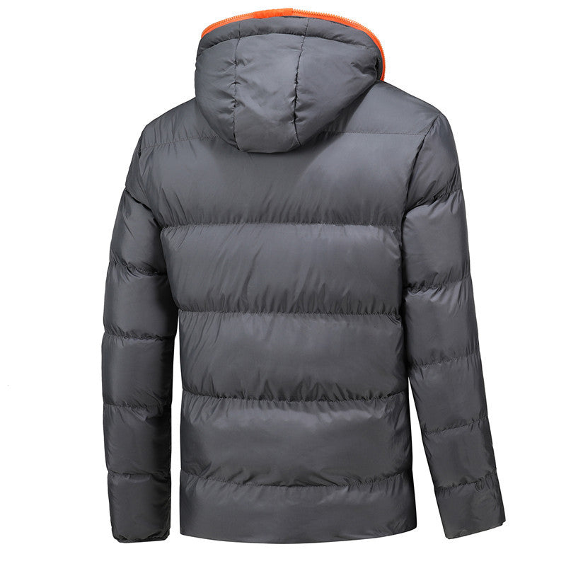 Herren isolierte Daunenjacke mit abnehmbarer Kapuze