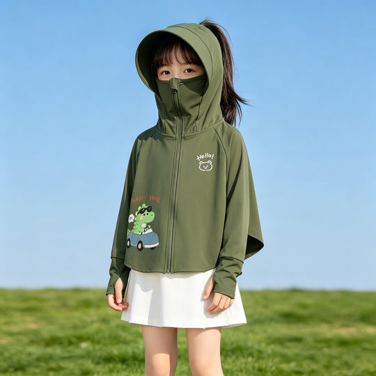 Kinder Sonnenschutzjacke mit Kapuze und atmungsaktivem Stoff R&B