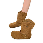 Damen Stiefeletten mit modischem Raffungselement und praktischen Schnallen
