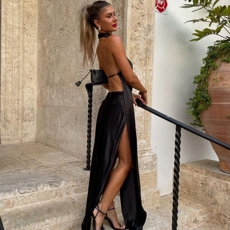 Damen Elegantes Wickelkleid mit tiefem Schlitz und raffiniertem Schnitt R&B