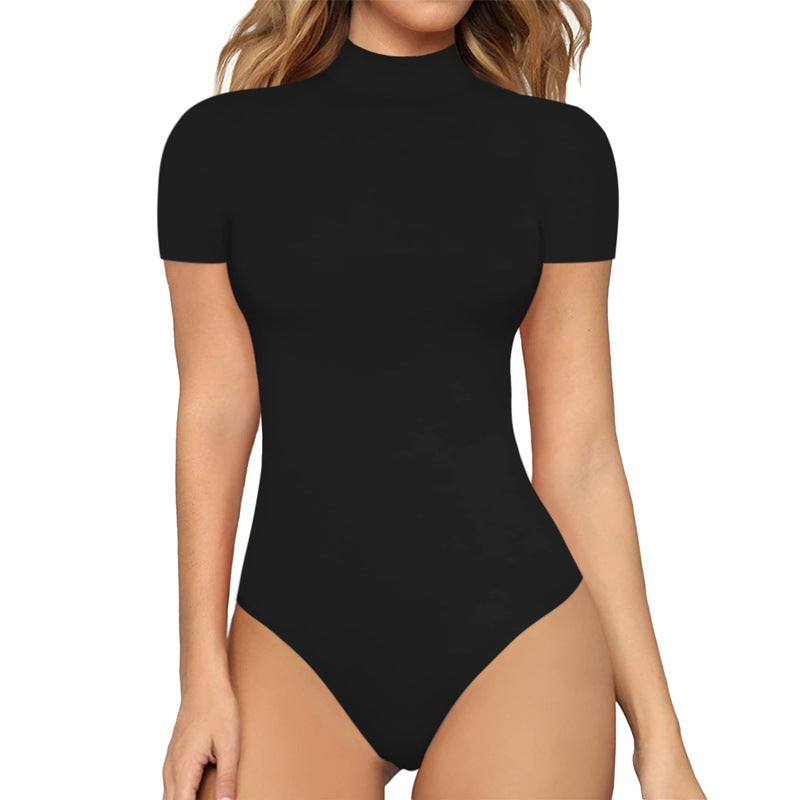Damen Hochgeschnittener Body mit stehendem Kragen R&B