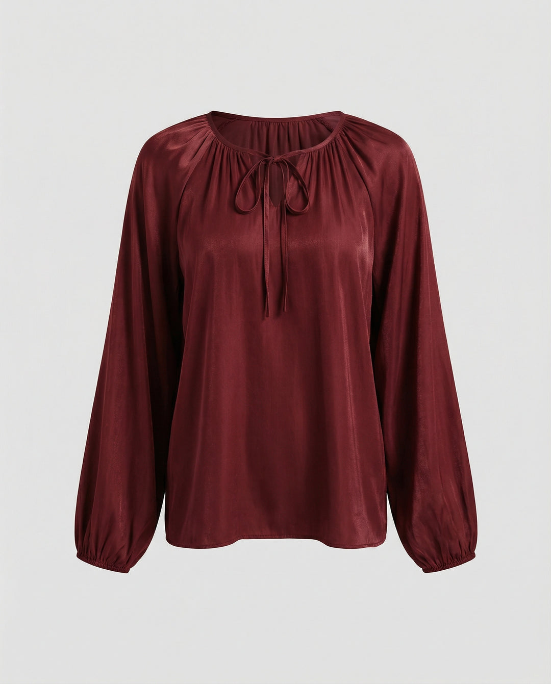 Damen Bluse Satin Ballonärmel