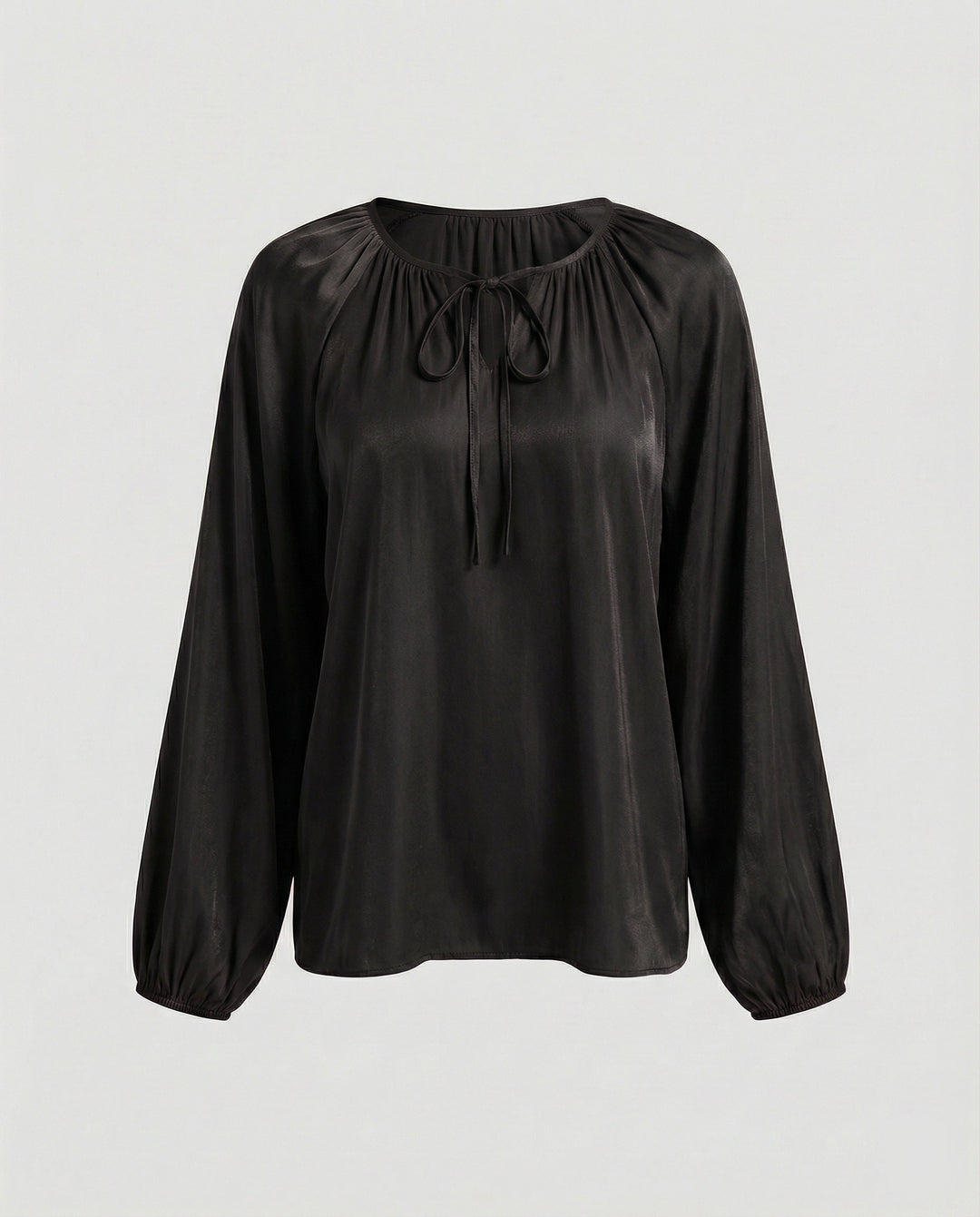 Damen Bluse Satin Ballonärmel