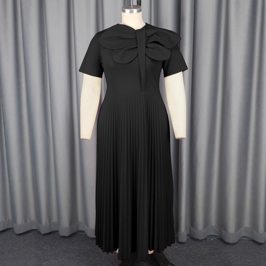 Damen Elegantes Midikleid mit voluminösem Schleifenakzent R&B