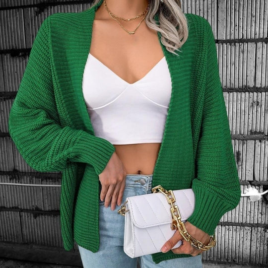 Damen lässiger Grobstrick-Cardigan mit sanfter Textur und offenem Schnitt R&B