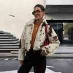 Damen modische und strapazierfähige Kunstpelzjacke R&B