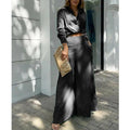 Damen Elegantes und lässiges Zweiteiler-Set mit Crop-Top und weitem Palazzo-Hosen R&B