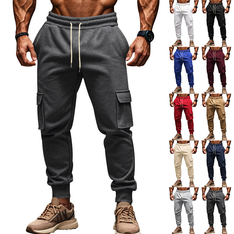 Herren Cargo-Jogginghose mit elastischem Bund und multifunktionalen Taschen R&B