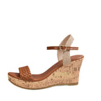 Damen Wedge-Sandaletten mit geflochtenem Riemen und Kork-Absatz R&B