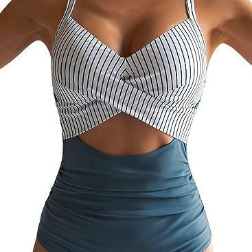 Damen Cut-Out Badeanzug mit Kreuzgurt R&B