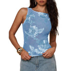 Damen ärmelloses Top mit floralem Design R&B