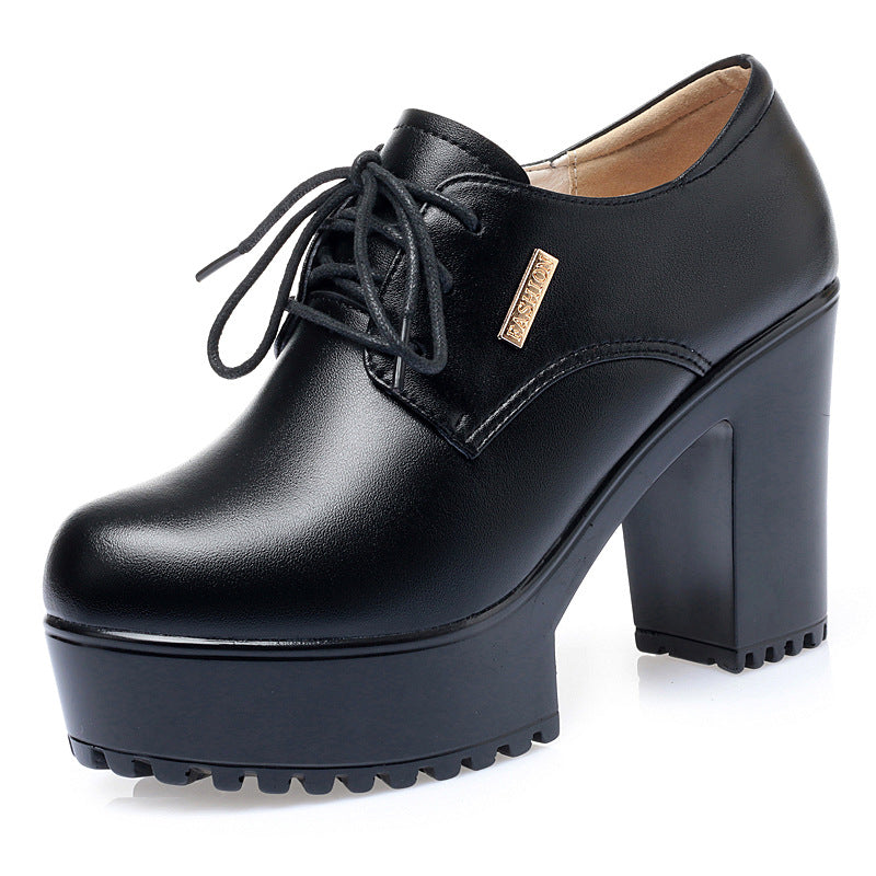 Damen elegante Schnürschuhe mit bequemen Blockabsatz und stylishem Design R&B