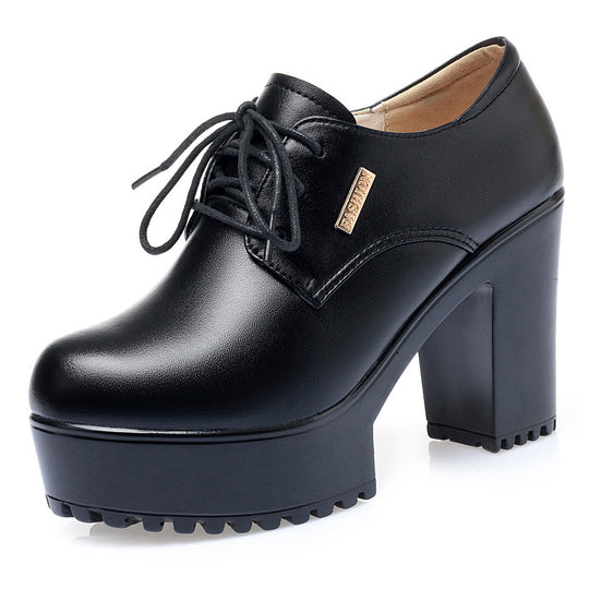 Damen elegante Schnürschuhe mit bequemen Blockabsatz und stylishem Design R&B