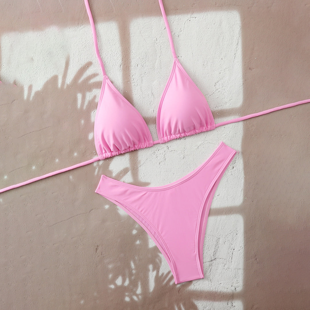 Damen Bikini-Set mit verstellbarem Triangel-Oberteil und hoch geschnittenen Bottoms R&B