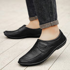 Herren Komfortable Leder Slipper mit leichtem Klettverschluss R&B