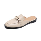 Damen elegante Mules mit modischem Kettendetail