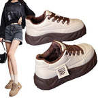 Damen Fleecegefütterte Chunky Sneakers mit rutschfester Sohle und modischem Design
