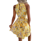 Damen Sommerkleid mit elegantem Stehkragen und verspieltem Blumenmuster R&B