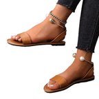 Damen Flache Sandalen mit modischem Schmuckdetail R&B
