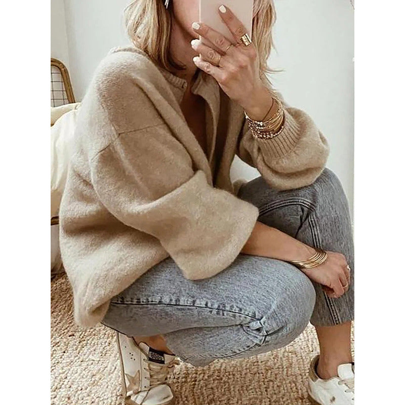 R&B | Eleganter Langarm Strickcardigan