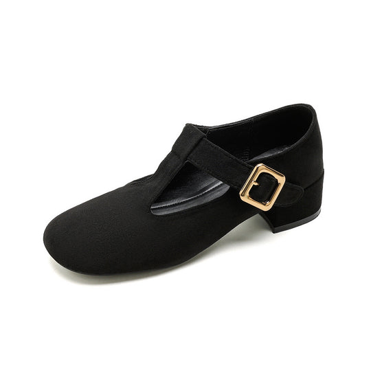Damen modische Ballerinas mit eleganter Schnallenapplikation R&B