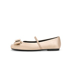 Damen elegante Ballerinas mit dekorativem Schnallenakzent