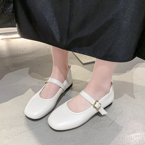 Damen komfortable Ballerinas mit verstellbarem Riemen und elegantem Schnallenakzent R&B