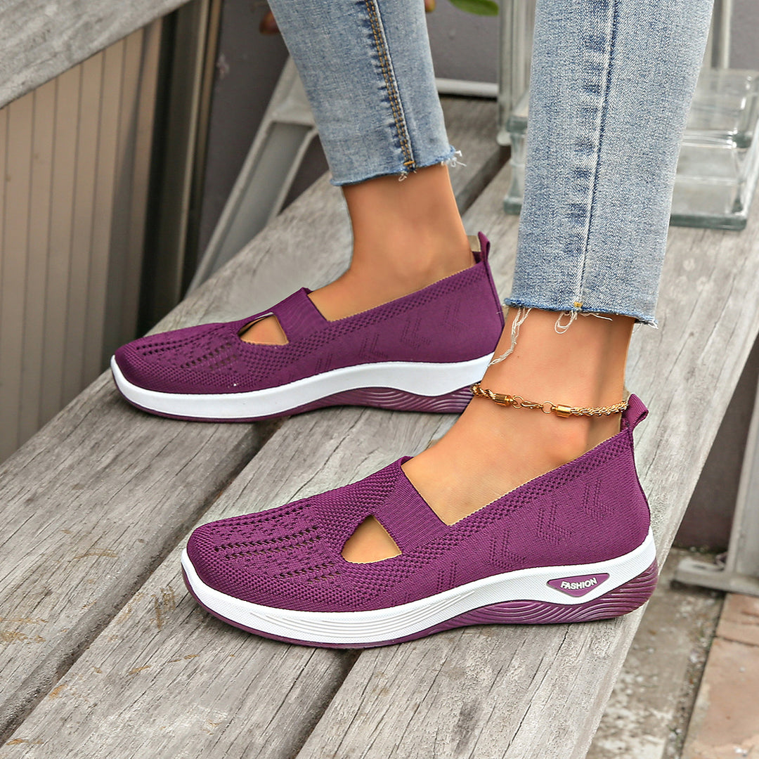 Damen Bequeme Slip-On Sneakers mit atmungsaktiver Netzstruktur R&B