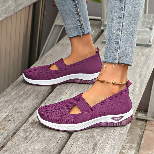 Damen Bequeme Slip-On Sneakers mit atmungsaktiver Netzstruktur R&B
