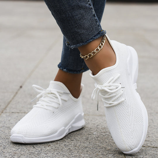 Damen Leichte Sneakers mit atmungsaktivem Obermaterial und elastischer Schnürung R&B