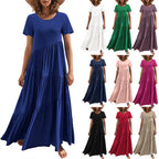 Damen Maxikleid mit lässiger Passform und fließendem Saum R&B