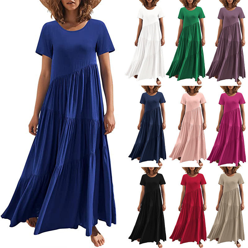 Damen Maxikleid mit lässiger Passform und fließendem Saum R&B