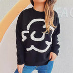 Damen gemütlicher Pullover mit verspieltem Motiv R&B