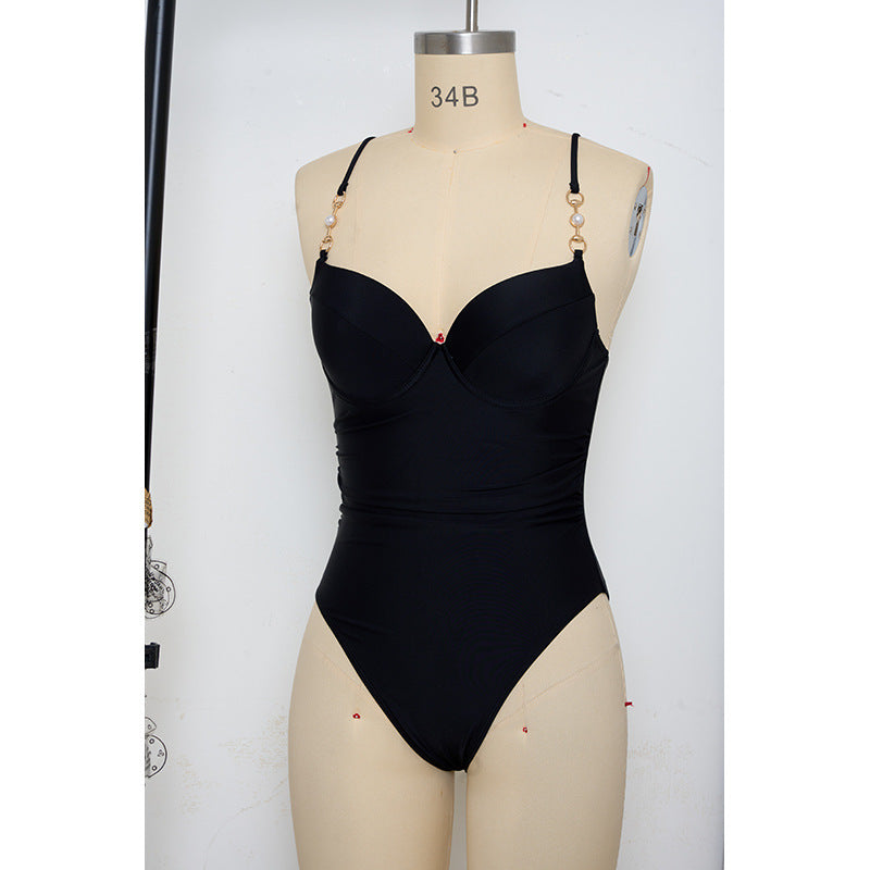 Damen Einteiler Badeanzug mit elegantem Push-Up-Bustier