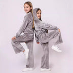 Damen Fleece-Loungewear-Anzug mit Kapuze und elastischem Bund R&B