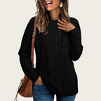 Damen lässiges Langarmshirt mit Streifen R&B