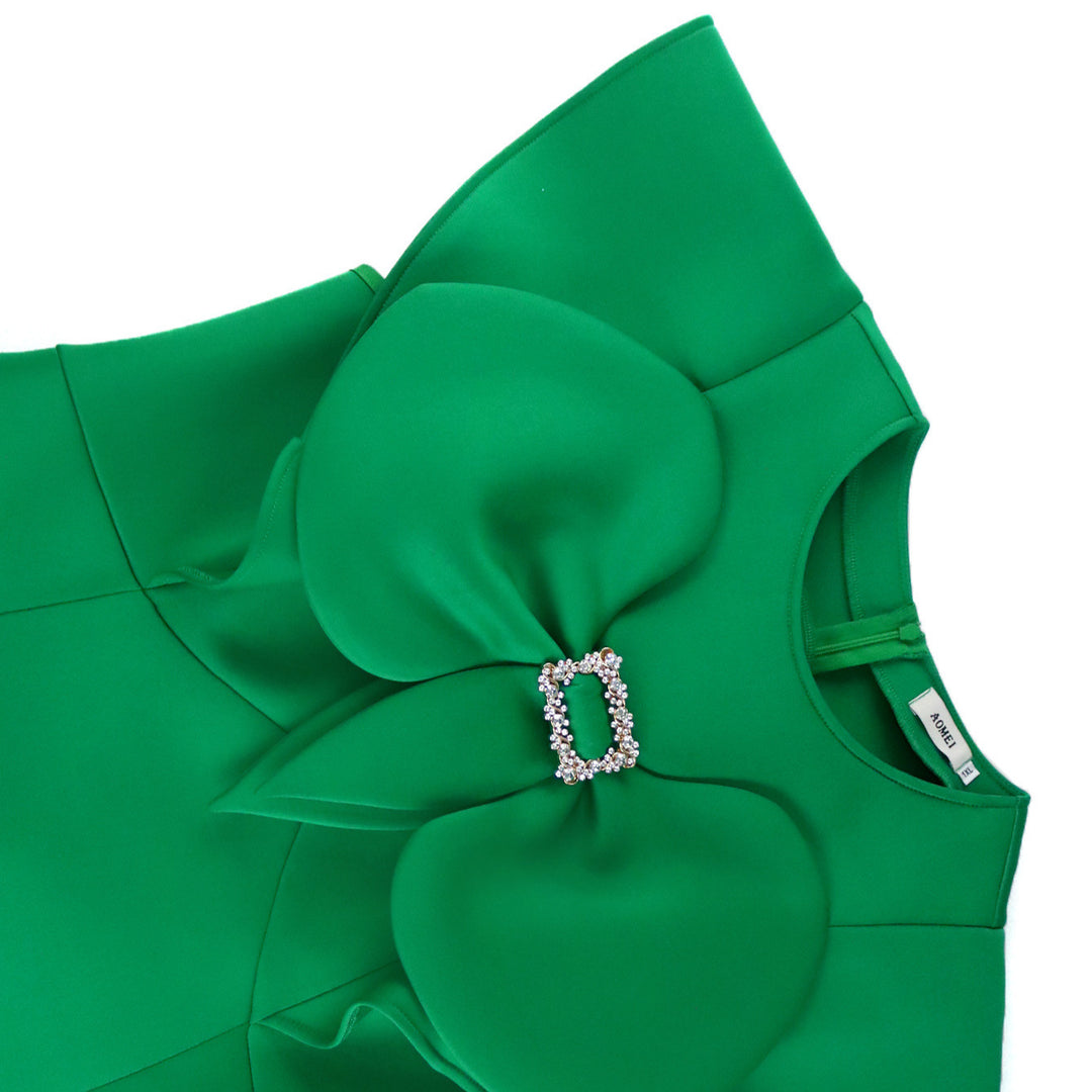 Damen Kleid mit extravagantem Kragen und edlen Details R&B