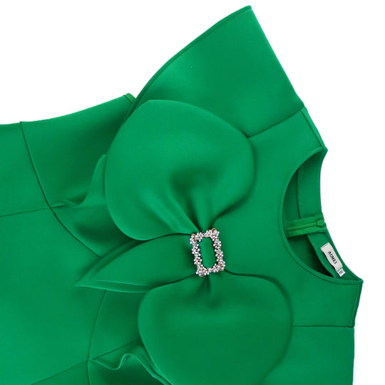 Damen elegantes Kleid mit großem Schleifen-Ausschnitt R&B