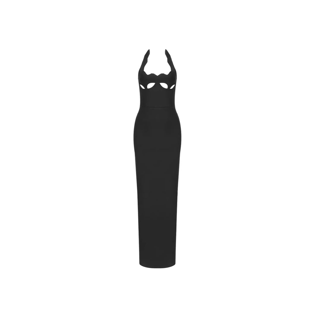 Damen Maxikleid mit innovativem Cut-Out-Design und sexy Schlüssellochausschnitt R&B