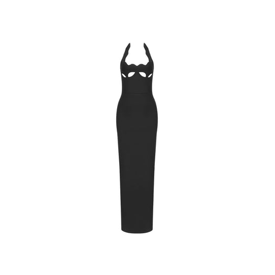 Damen Maxikleid mit innovativem Cut-Out-Design und sexy Schlüssellochausschnitt R&B