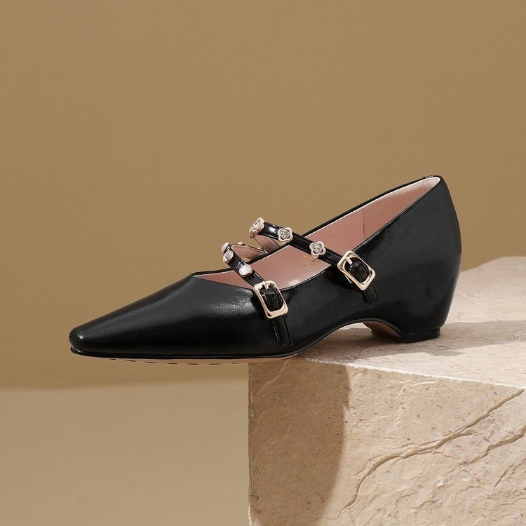 Damen elegante Slingback-Pumps mit funkelndem Riemen