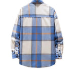Herren nan oversized kariertes Flanellhemd mit Brusttasche und klassischem Knopfverschluss R&B
