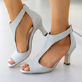 Damen Elegante High Heel Sandalen mit transparenten Einsätzen R&B
