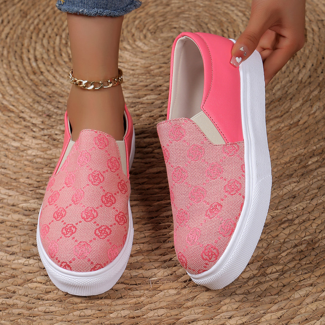 Damen Freizeit-Slipper mit modischem Logo-Design und elastischen Einsätzen R&B