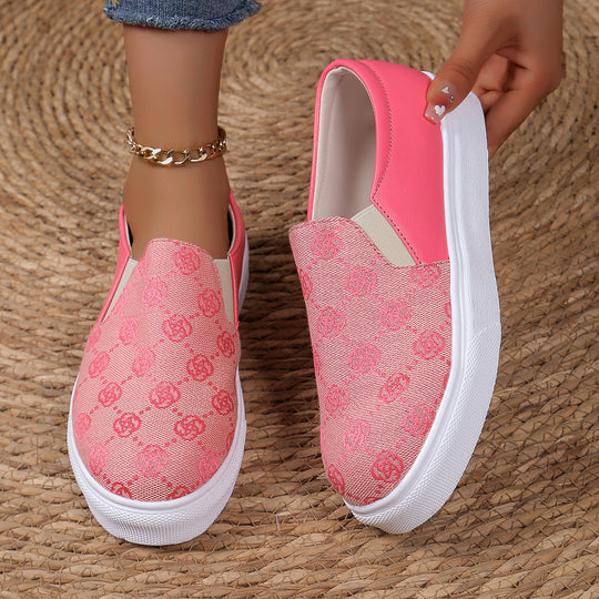 Damen Freizeit-Slipper mit modischem Logo-Design und elastischen Einsätzen R&B